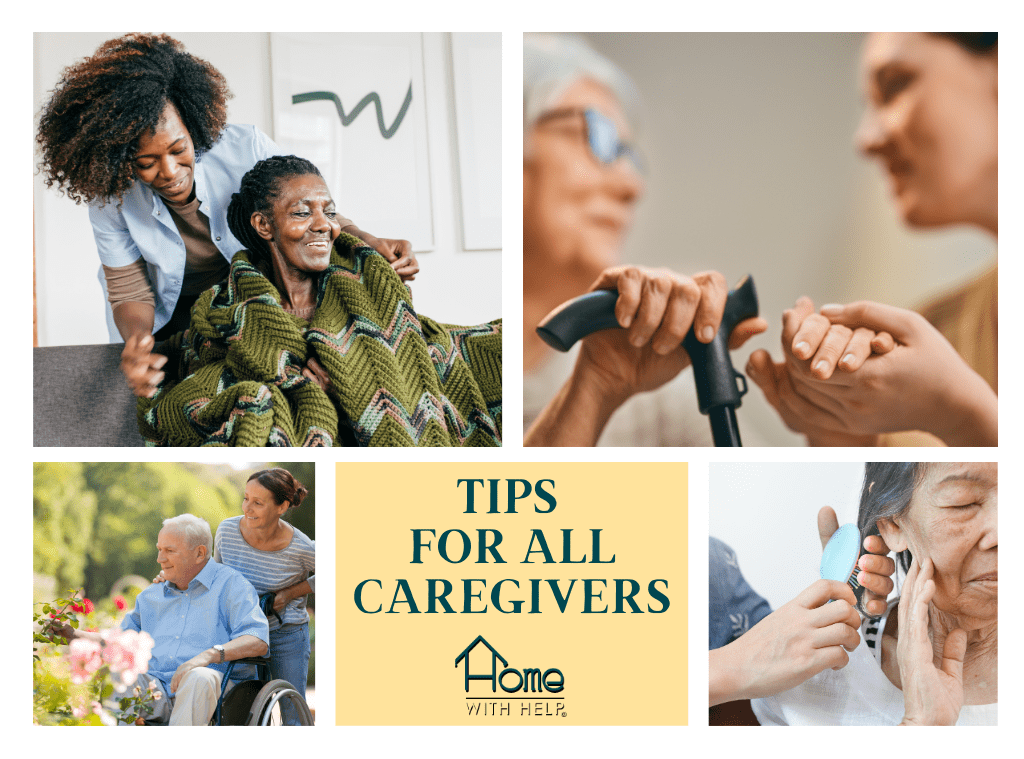 tips for caregivers with pictures of all types of caregivers